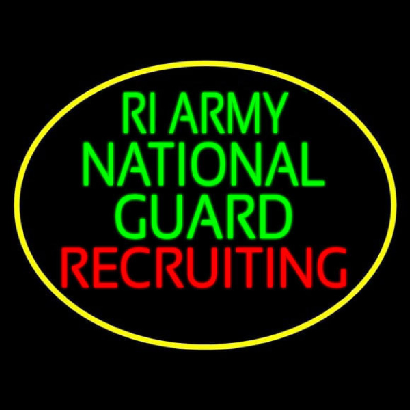 Ri Army National Guard Recruiting Neon Sign