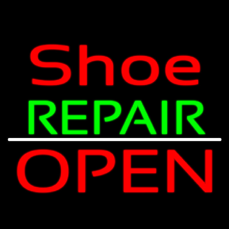 Shoe Repair Open Neon Sign