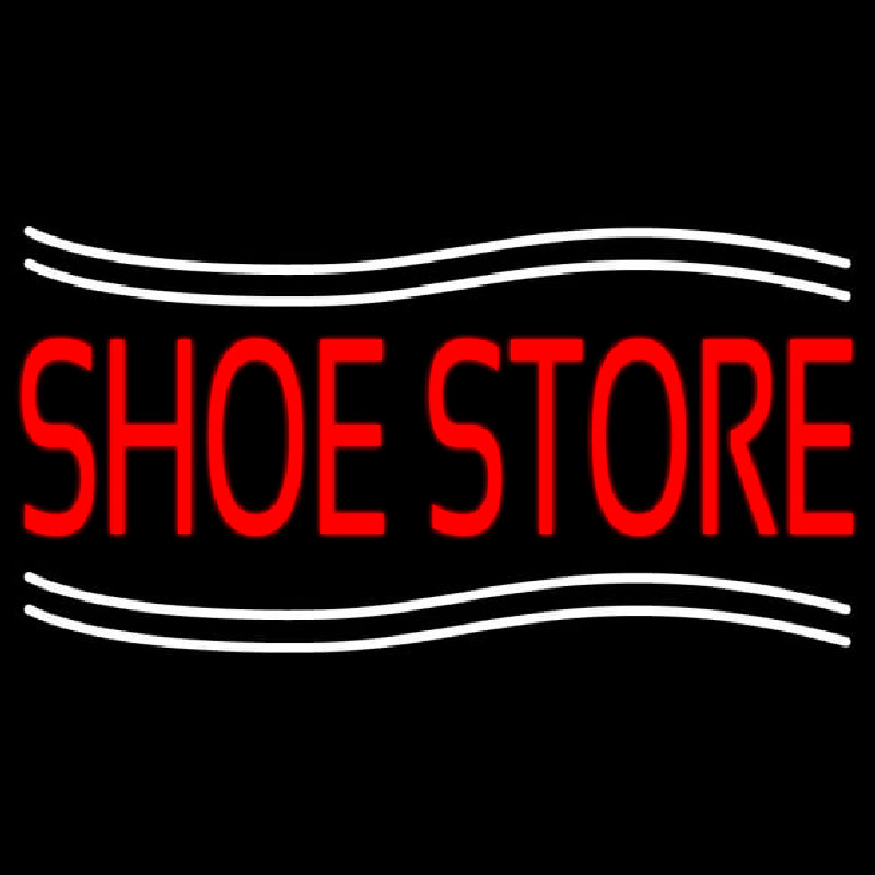 Shoe Store With Line Neon Sign