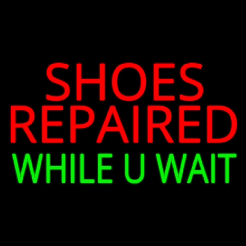 Shoes Repaired While You Wait Neon Sign