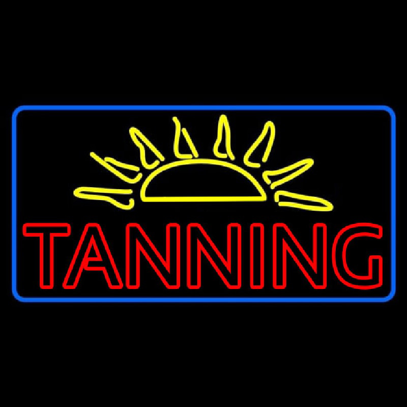 Tanning With Sun Rays Neon Sign