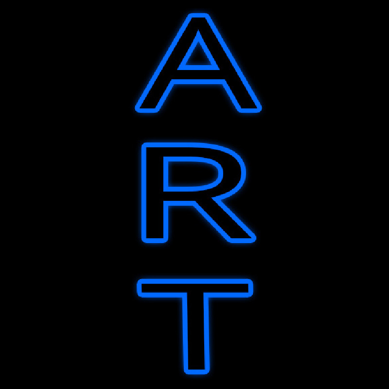 Vertical Blue Double Stroke Art Neon Sign