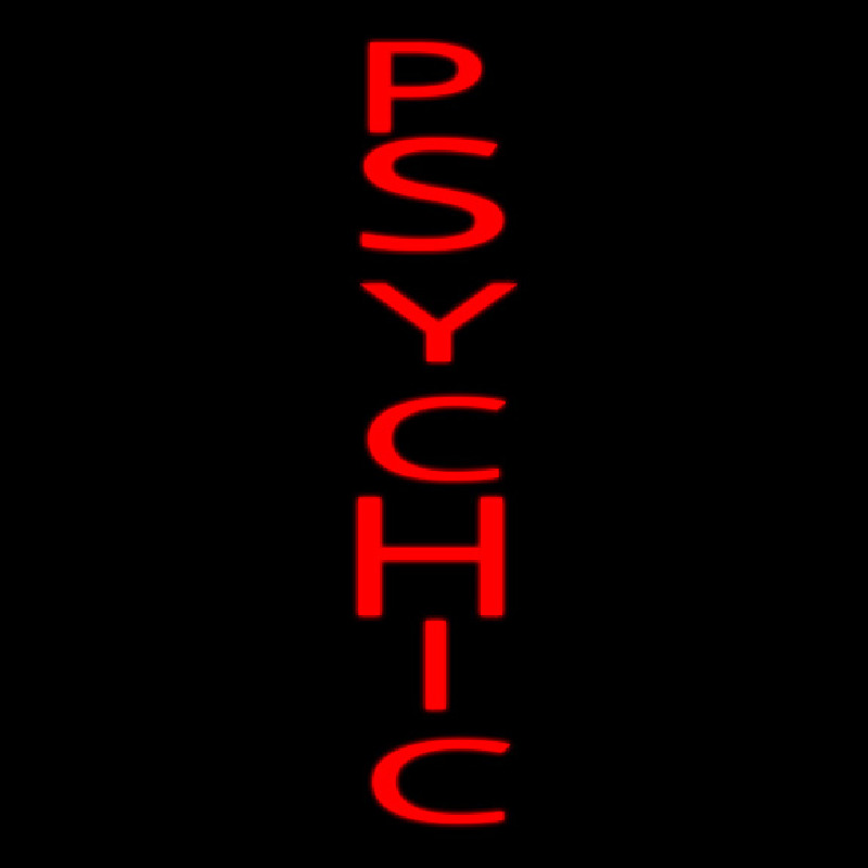 Vertical Red Psychic Neon Sign