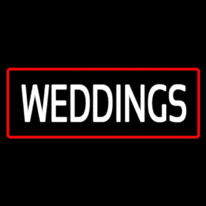 Weddings Rectangle Red Neon Sign