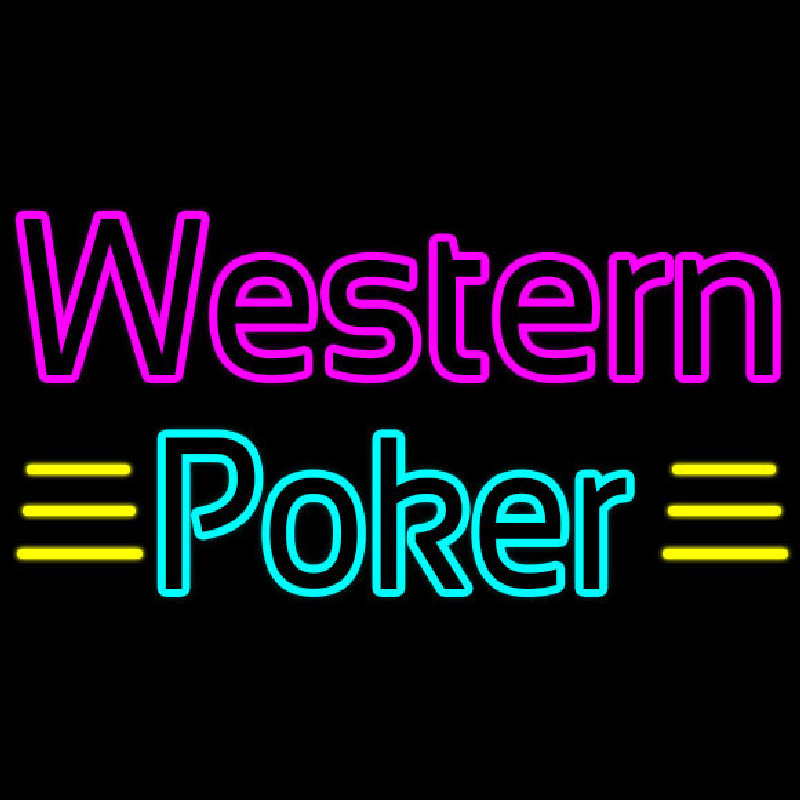 Western Poker 3 Neon Sign