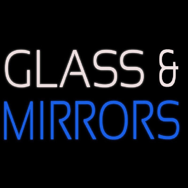 White Glass And Blue Mirrors Neon Sign