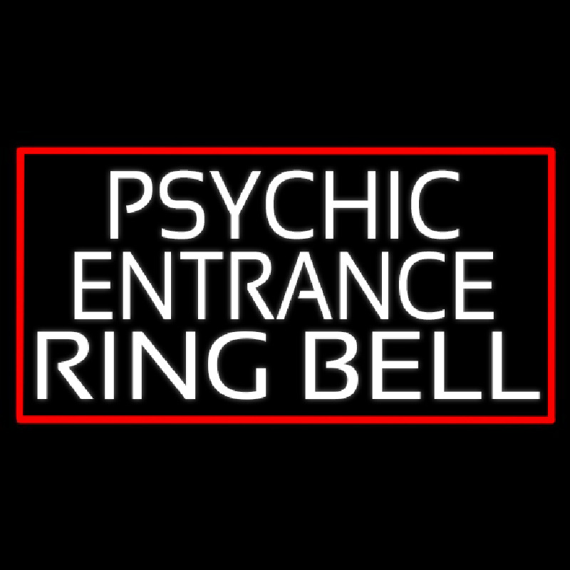 White Psychic Entrance Ring Bell Neon Sign