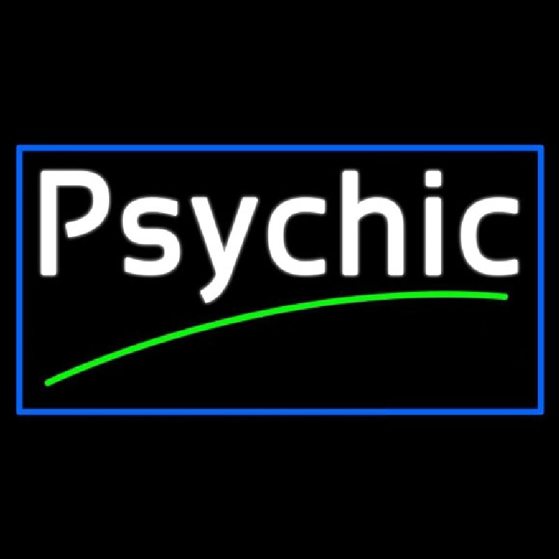 White Psychic Green Line Neon Sign