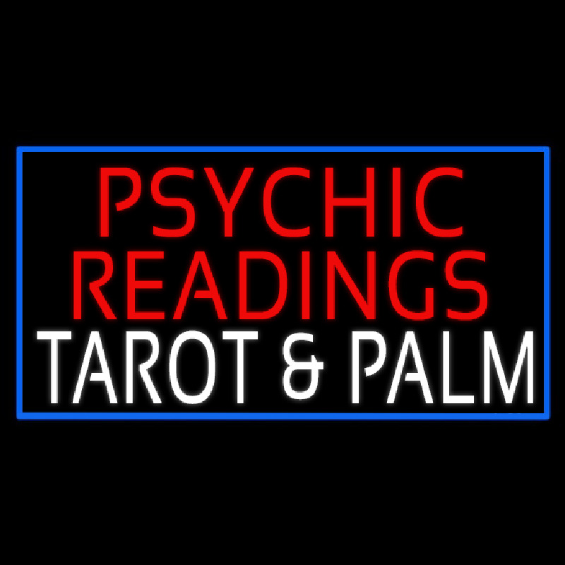 White Psychic Readings White Tarot And Palm Neon Sign