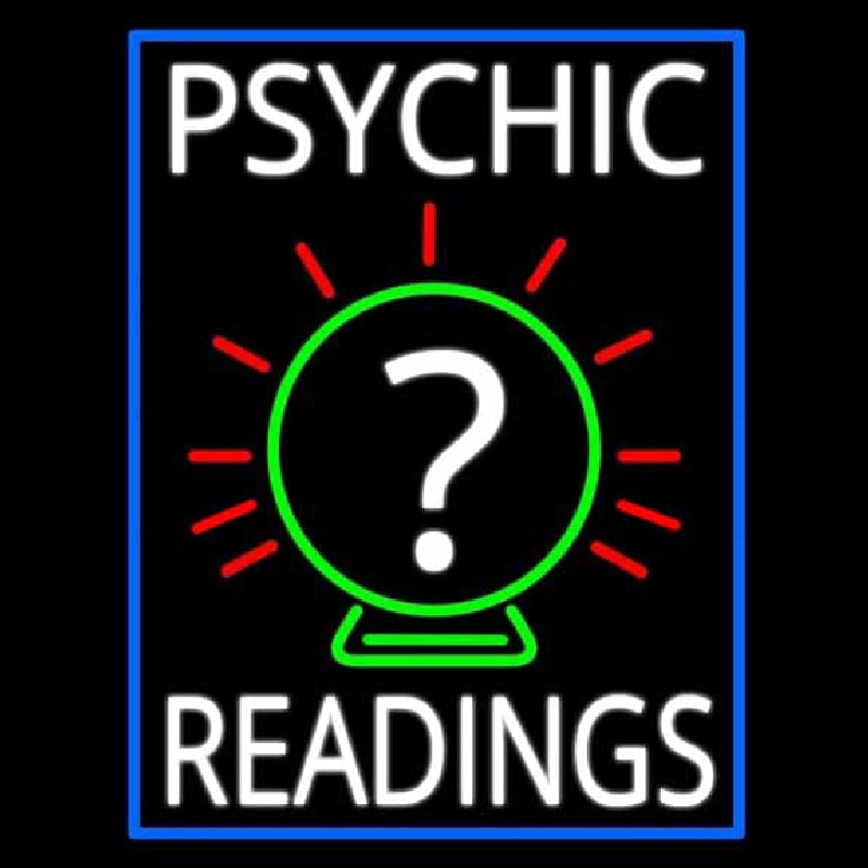 White Psychic Readings With Border Neon Sign