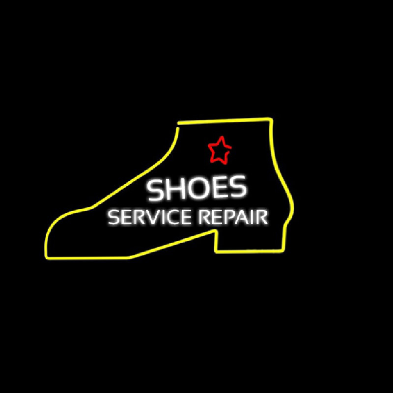 White Shoe Service Repair Neon Sign