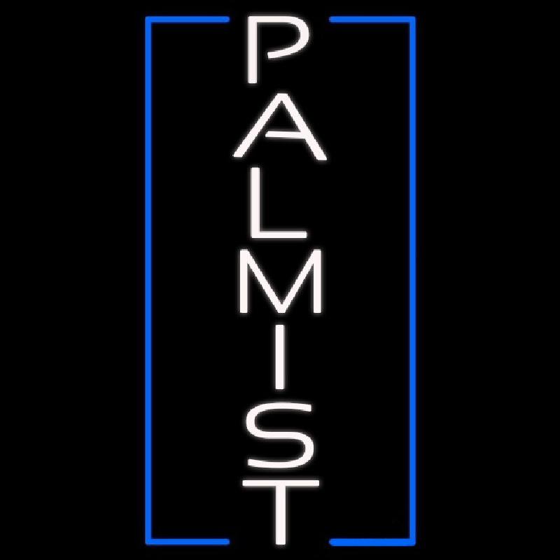 White Vertical Palmist Neon Sign