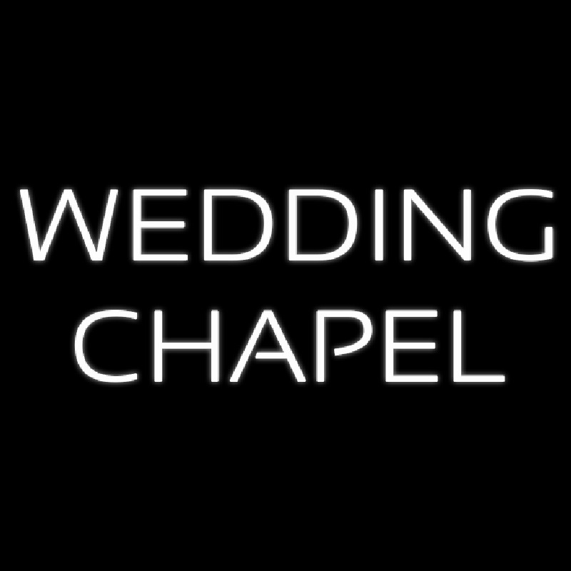 White Wedding Chapel Neon Sign