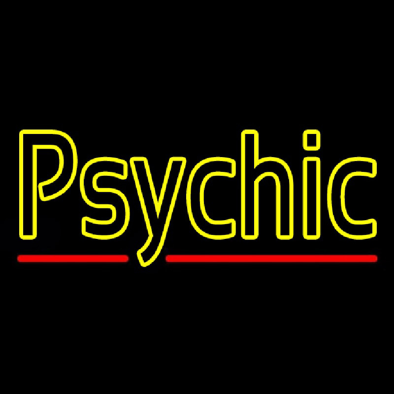 Yellow Double Stroke Psychic Neon Sign