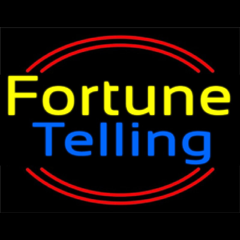 Yellow Fortune Blue Telling Neon Sign