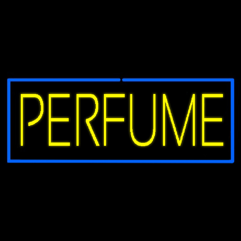 Yellow Perfume With Blue Border Neon Sign