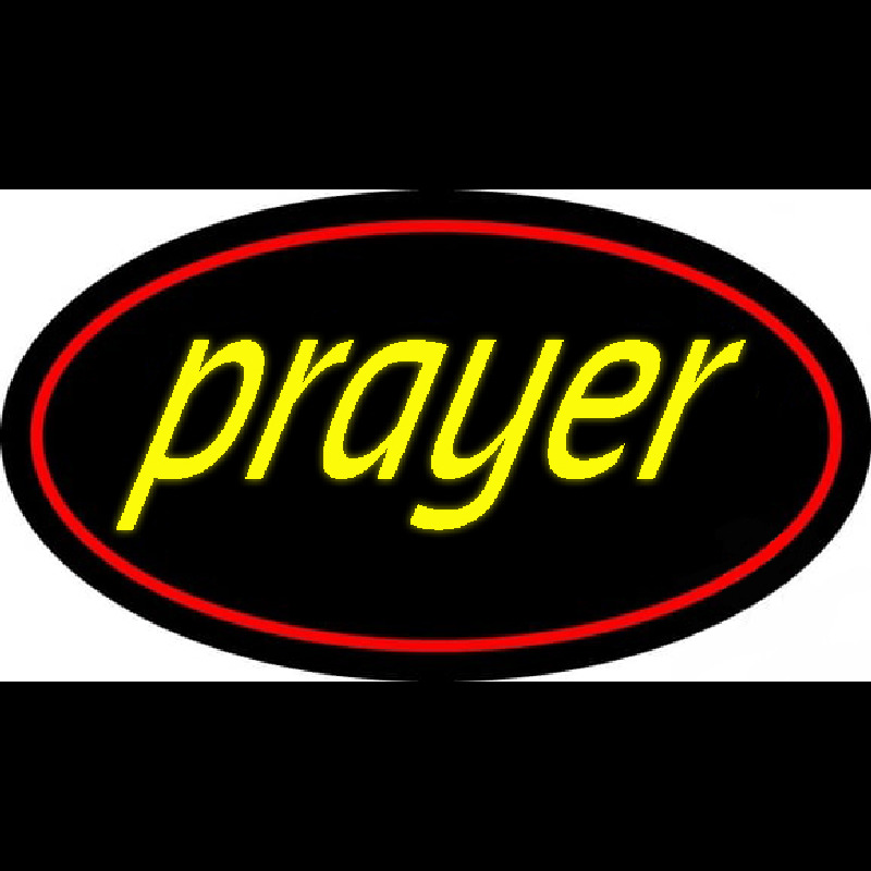 Yellow Prayer With Border Neon Sign