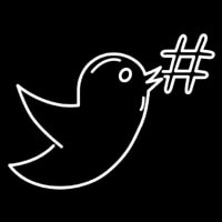 Bird With Hashtag Logo Neon Sign