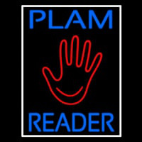 Blue Palm Reader White Border Neon Sign