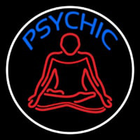 Blue Psychic Logo With Border Neon Sign