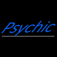 Blue Psychic White Line Neon Sign