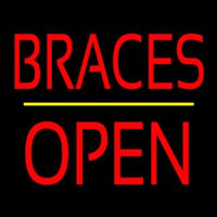 Braces Block Open Yellow Line Neon Sign