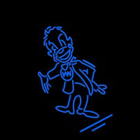 Cartoon Blue Neon Sign