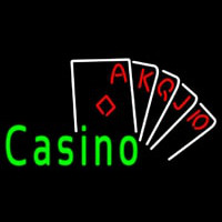 Casino With Cards Neon Sign