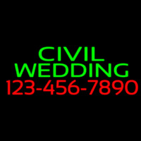 Civil Wedding With Phone Number Neon Sign