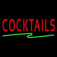 Cocktail with Zigzag Line Neon Sign