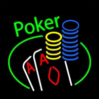 Cursive Green Poker Neon Sign