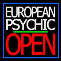 European Psychic Open Green Line Neon Sign