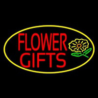 Flower Gifts In Block Oval Neon Sign