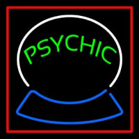 Green Psychic Logo Red Border Neon Sign