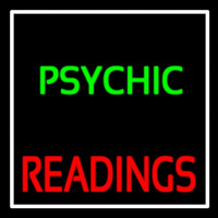 Green Psychic Red Readings With White Border Neon Sign