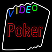 Multi Color Video Poker Neon Sign