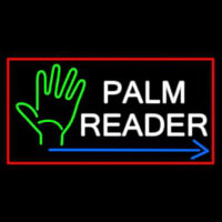 Palm Reader Arrow Red Border Neon Sign