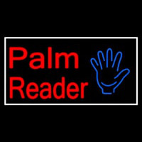 Palm Reader White Border Neon Sign