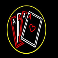 Poker Cards Icon 5 Neon Sign