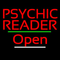 Psychic Reader Open Green Line Neon Sign