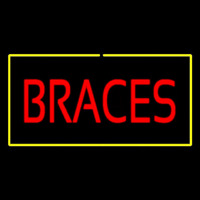 Red Braces Yellow Border Neon Sign