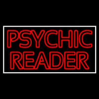 Red Double Stroke Psychic Reader White Border Neon Sign