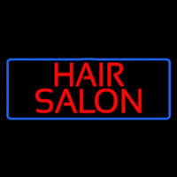 Red Hair Salon With Blue Border Neon Sign