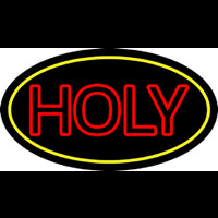 Red Holy With Border Neon Sign