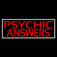 Red Psychic Answers With White Border Neon Sign