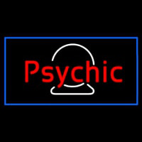 Red Psychic White Crystal Blue Border Neon Sign