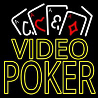 Video Poker With Cards Neon Sign