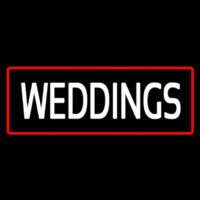 Weddings Rectangle Red Neon Sign