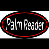 White Palm Reader Red Border Neon Sign