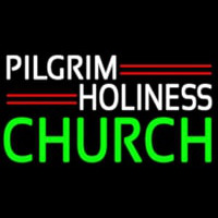 White Pilgrim Holiness Green Church Neon Sign